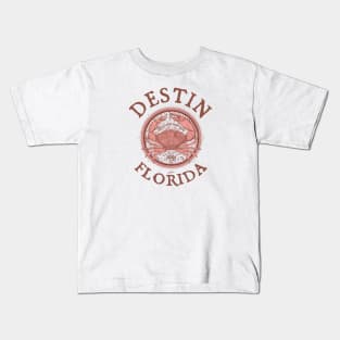 Destin, Florida, with Stone Crab on Wind Rose Kids T-Shirt